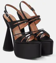 [D'Accori] D'Accori Belle satin platform sandals AU 10.5 black
