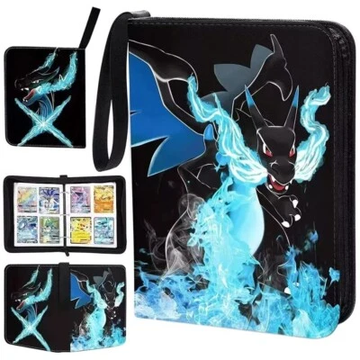 Pokemon Binder - 400 Cards Album With Cartoon Prints, Zipper Bag, Trading Card