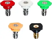 Raheem 5 PCS Pressure Washer Nozzles Set Quick Connect Tips for Car Garden & Home Cleaning Includes Soap Mode & Multiple Spray Angles for Versatile Pressure Washing