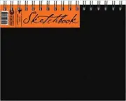 Medium Spiral Sketchbook Black Piccadilly 8.5" x 5" NEW 100 Pgs. Sketch book