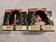 VTG 1995 COCA COLA Polar Bear CollectIon Christmas Ornament Bear In Fridge Santa