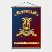 Australian Army Band Corps Decorative Flag Banner: Canvas Magnetic Wooden Hanger