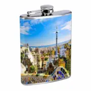 Barcelona Spain D1 Flask 8oz Stainless Steel Hip Drinking Whiskey