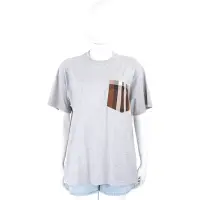 在飛比找Yahoo奇摩購物中心優惠-BURBERRY Check 格紋口袋棉質短袖TEE T恤(