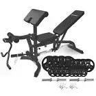 CORTEX BN-11 Exercise FID Bench + 85kg Olympic Tri-Grip Weight Plate and Dumbbel