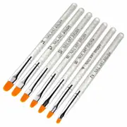 White 7 PCS Acrylic Nail Art Brush Pen UV Gel Painting Drawing Liner Polish Brushes