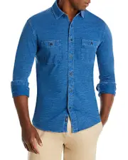 Faherty Seasons Regular Fit Long Sleeve Cotton Knit Button Down Shirt