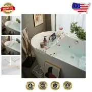 Elegant Clear Acrylic Bath Caddy Rack with Gold Handles - Perfect for Relaxation