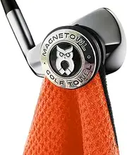 Magnetic Golf Towel Clip (Turn Any Golf Towel Magnetic) - with 2 Removable Ball Markers - Highest Strength Magnet - Removable and Resuable Golf Towel Magnet - (Black)