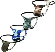 [4UFIT] Men's Camouflage Thong Underwear Low Rise Sexy G-String Panties Bulge Pouch T-Back Thongs