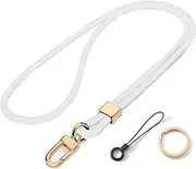 Lanyard Neck Strap, Badge Lanyards, Neck Lanyard Neck Strap Badge Lanyards with Metal Key Rings and Lanyard Phone Ring Strap Detachable Lanyards for ID Badge Holder Keys Phone