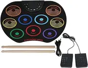 Nutriess Electronic Drum Pad Portable Hand Rolled Percussion Instrument for Adult Beginner with Colorful Design and Musical Features