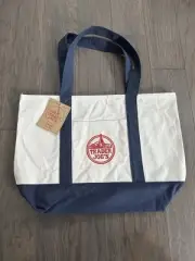 Trader Joe’s Large Navy Blue Tote Bag Canvas Reusable Shopping Handles Cotton