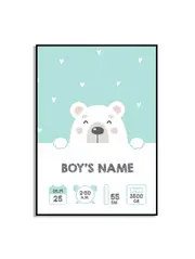 [Namly Design] Poster - Birth poster – Bear / Personalised
