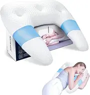 SAHEYER Side Sleeper Pillows for Adults, U Shaped Body Pillow for Pain Relief, Orthopedic Memory Foam Shoulder Pillow for Side,Stomach, Back, Arm with Removable Washable Cover (Upgraded Version),Blue