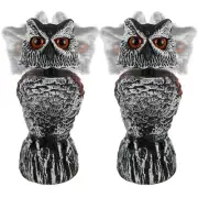 Fake Owl Decoy to Scare Birds Away, 11.2 inch Wagging Head Plastic Owl 2 Pack
