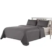 Charcoal Bamboo Quilt Doona Duvet Cover Set Luxury Silky Soft All Seasons