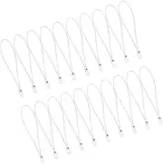 YsXoWiui 20x Bungee Cord with Elastic Elastic Bungee Strap Hooks 25 Cm Canvas Canvas for Outdoor Tents Luggage, White