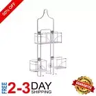 Expandable Chrome Shower Caddy with 4 Baskets & Razor Holders - No Tools Needed