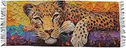 [AIXIWAWA] Art Leopard Women's Pashminas Scarf, Shawls Wrap Lightwight Tassel for Evening Dress Dinner Party, Multicolor
