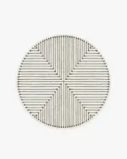 185' Round | Machine Washable Runner Rug | Kid & Pet Friendly | Indoor Rug | Jonathan Adler Inkdrop Camel & Ivory Rug | Ruggable