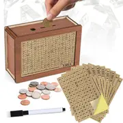 Cash Vault Wooden Savings Box Wooden Cash Saver Money Box