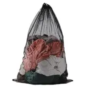 Heavy Duty Coarse Mesh Drawsting Laundry Bag, 24'' x 36'' Super Sturdy Black