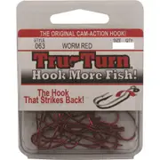 Tru Turn 063 Bulk Pack (25 Hooks) Red Long Shank Baitholder Fishing Hook #4/0