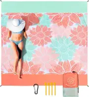 Beach Blanket Waterproof Sandproof Extra Large Beach Mat 79" X 83"/120"x108",