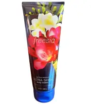 BATH & BODY WORKS FREESIA 24 Hour MOISTURE ULTRA SHEA BODY CREAM 8 oz RARE NEW