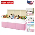 Portable Pink Toy Bin - Stackable & Waterproof Storage for Toddlers and Babies