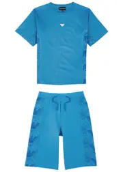 Emporio Armani Kids Logo Cotton T-shirt and Shorts set - Blue - 16YR (16 Years) 16YR (16 years)