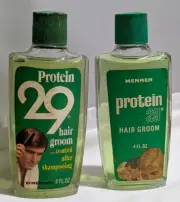 Set Of 2 Mennen PROTEIN 29 Conditioning Hair Groom Glass Bottle Non-Greasy NOS