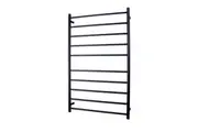 Radiant RTR04 Round Bar Heated Towel Rail - 750 x 1200mm - Matte Black - Stainless Steel- Bottom Left/Top Right Wiring