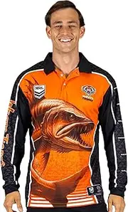 [Ashtabula] NRL 'Barracuda' Fishing Shirt - West Tigers - Youth - Polo