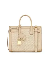 Saint Laurent Sac De Jour Nano in Canvas in Beige and Sea Salt