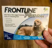 (1) FRONTLINE Plus Flea and Tick Prevention for 23-44 lbs Dogs - 8 Doses