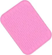 HOLIDYOYO Silicone Drain Mat Non Slip Heat Resistant Mat for Kitchen Use for Dish Drying Pot Holder and Coaster Easy to Clean Pink