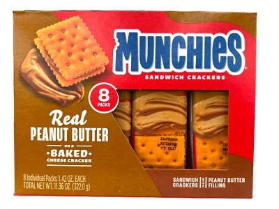 Munchies Peanut Butter Sandwich Cheese Crackers Frito Lay To Go 11.36 oz