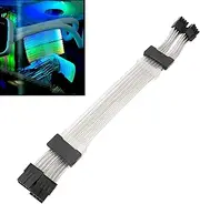 Double LED Light ARGB Graphics Card Extension Cable with 360-degree Lighting Effects, Supports 2x8PIN to 2x8PIN, Black, Portable Installation Method for Gaming and Work