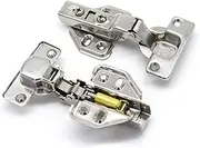 10 Pack Cabinet Door Hinges, Stainless Steel Hydraulic Hinge, Slow Close Self Close Mute Buffer Door Hinge, Cabinet Window Fastener Hardware Accessories with Screws