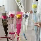50pcs Mermaid Wavy Pattern Flower Bouquet Gift Cellophane Bag Wrapping Paper _vf
