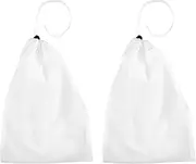 SAVITA 2pcs 8 x 12 Inch Pool Vacuum Bag Replacement, Pull-N-Lock Cord Pool Vacuum Cleaner Bags Fine Smooth Aquarium Filter Bag Fine Mesh for Swimming Pools Ponds and Aquariums