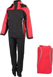 XTevu Motorcycle Rain Suit, Waterproof Riding Jacket Pants Set with Hidden Shoe Covers, Lightweight Rain Gear for Outdoor Riding