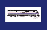 Amtrak Heritage P42DC #145 11"x17" Matted Print Fletcher signed