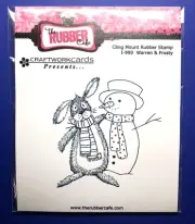 NEW! WARREN & FROSTY The Rubber Cafe christmas rabbit snowman cute snow snowmen