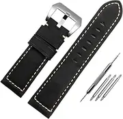 [HMCAUCVEJ] Frosted Fit For Vintage Leather Watch Strap Fit For Panerai PAM111 441 312 Fit For Breitling Fit For Hamilton Men Watchband 22m 24mm 26mm Fit For Khaki Band