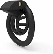 Cobra Male Chastity Device Positive/Negative with 4 Rings Super Small Cage (Innie Black)