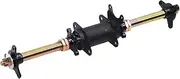 Go Kart Rear Axle with Sprocket Holder, 25mm Diameter Steel Alloy Drive Axle Kit 610mm Length with Brake Disc Holder Hub Flanges for ATV Drift Trike Four Wheelers DIY