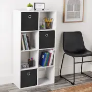 Mainstays 8-Cube Storage Organizer, 11" Shelving Unit, White Home Storage